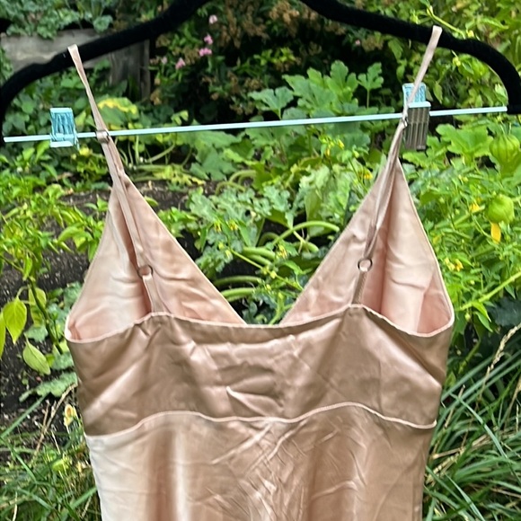 LENA MEDOYEFF SILK PINK MIDI DRESS OR SLIP XS - Picture 7 of 16